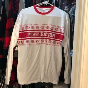 VS PINK NATION LONGSLEEVE TEE